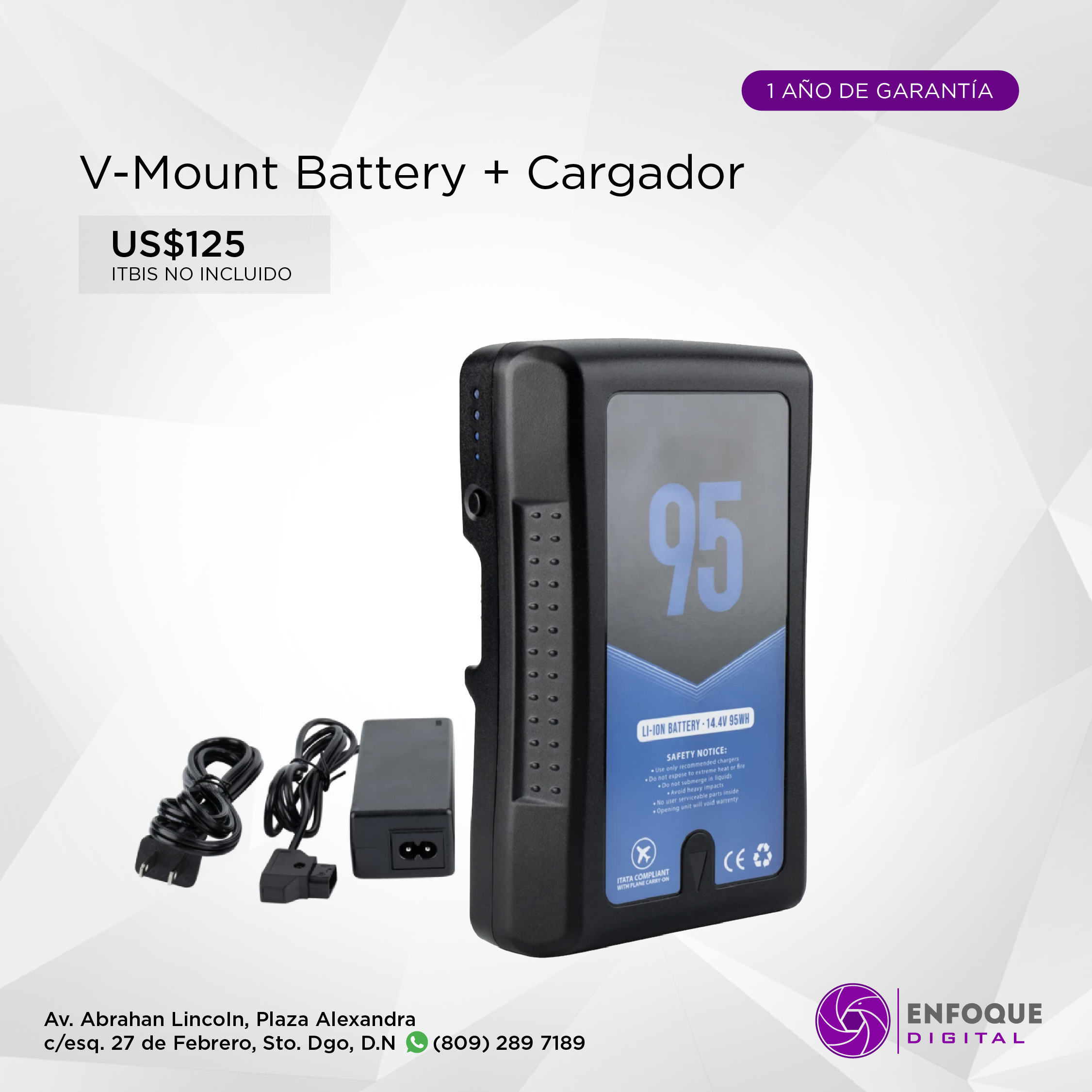 V-Mount batería + Cargador