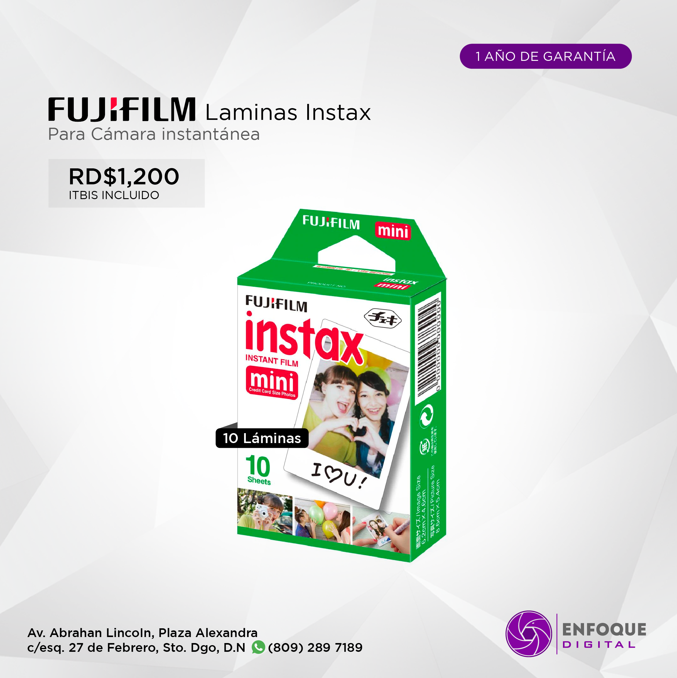 Película Instantánea FUJIFILM INSTAX MINI (10 Exposiciones)