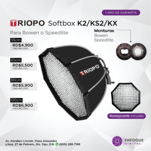 Softbox Triopo KS2 & K2 KX con Honeycomb